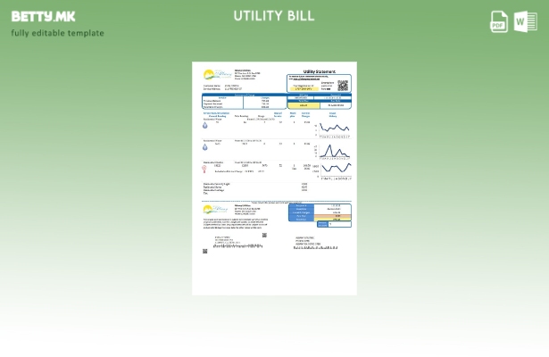 Модерен стил на САД Џорџија Град Олбани Шаблон за комунални сметки за вода и еле